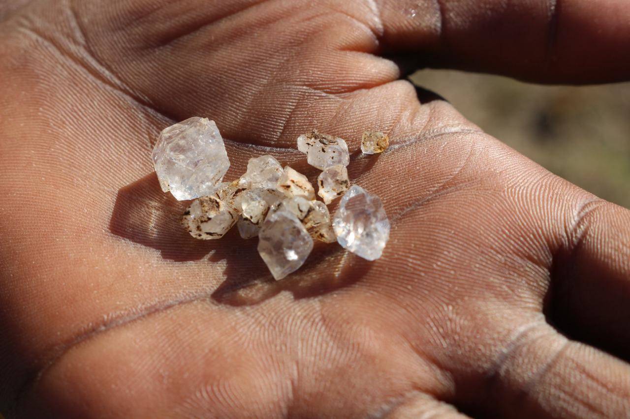 The precious gems that were found in the KwaHlathi area near Ladysmith.