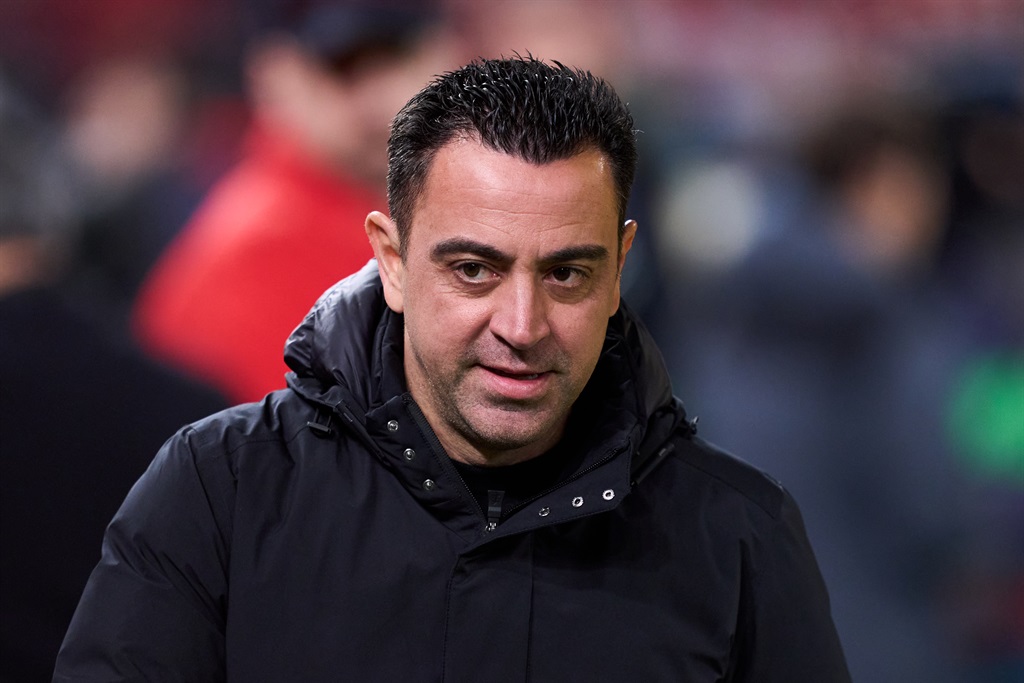 BILBAO, SPAIN - MARCH 03: Head coach Xavi Hernandez of FC Barcelona looks on prior to the LaLiga EA Sports match between Athletic Bilbao and FC Barcelona at Estadio de San Mames on March 03, 2024 in Bilbao, Spain. (Photo by Juan Manuel Serrano Arce/Getty Images)