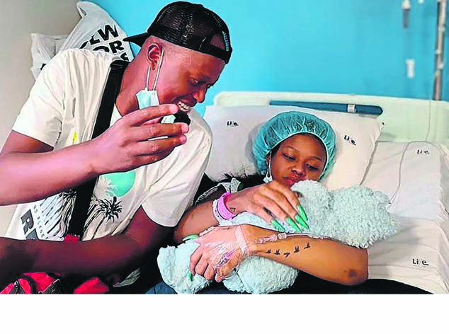 PROUD PARENTS: Mpintsho and Babes with their baby.     Photo from Instagram