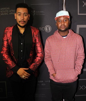 AKA and Cassper Nyovest at the SAMAs nominee announcement at Rand Club in Johannesburg. Photo: Lucky Nxumalo