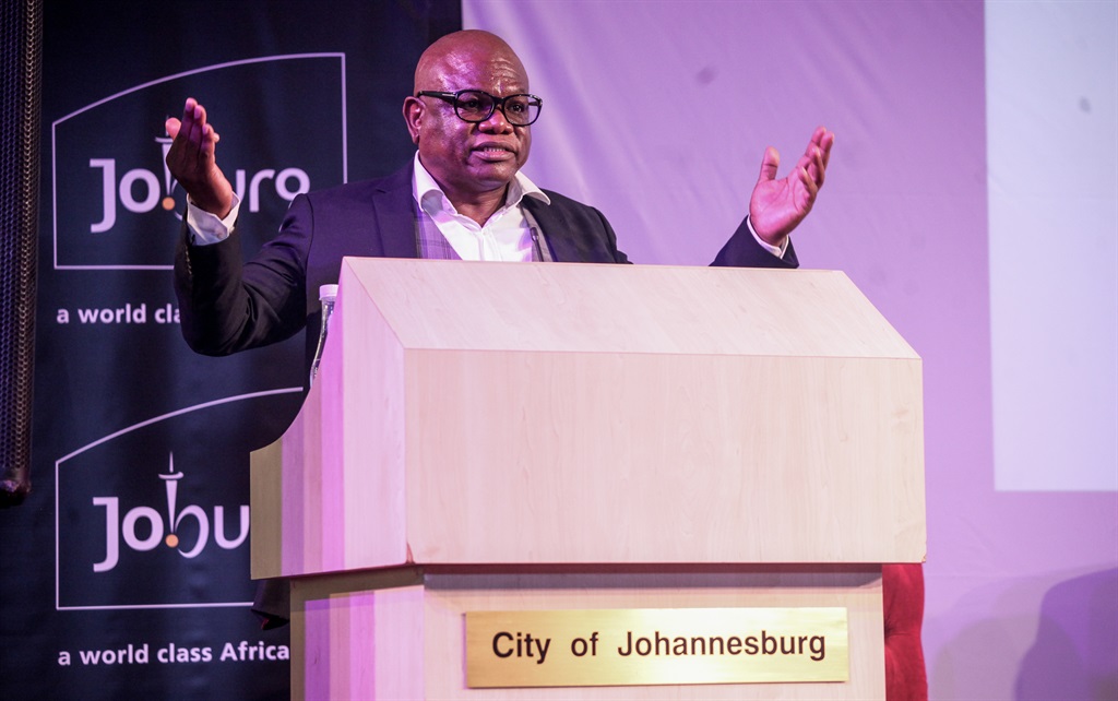 Mayor Geoff Makhubo at the signing of the shareholder compacts at the Joburg Theatre earlier this year. (Photo by Gallo Images/Sharon Seretlo)