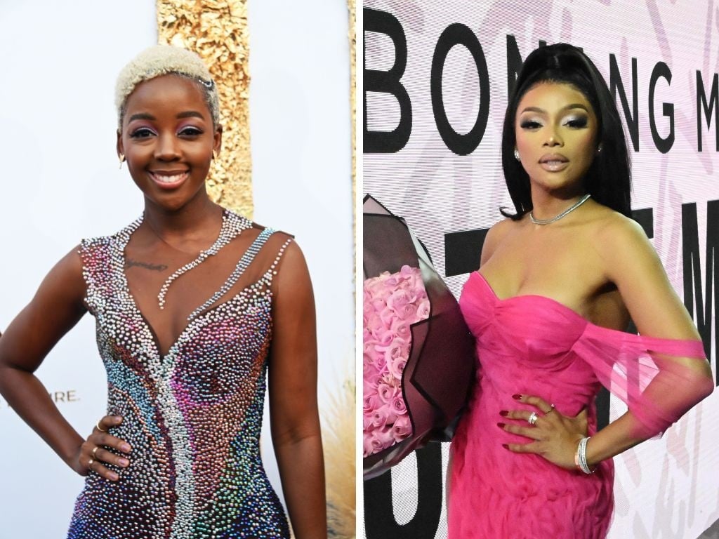 Thuso Mbedu (left) at the 2023 Miss South Africa Final at SunBet Arena on 13 August 2023. Bonang Matheba (right) at the launch of the Holiday Designed Collection at Kyalami Grand Prix Circuit on 26 October 2023 in Kyalami, South Africa. (Oupa Bopape/Gallo Images)
