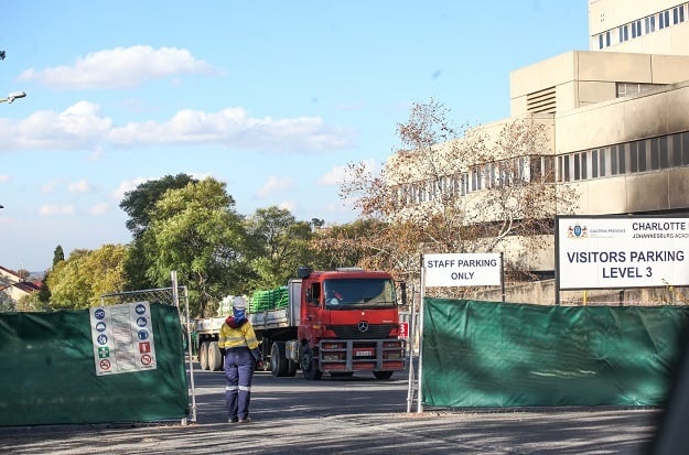 Charlotte Maxeke Hospital pictured on 1 June, partially closed after a fire.  