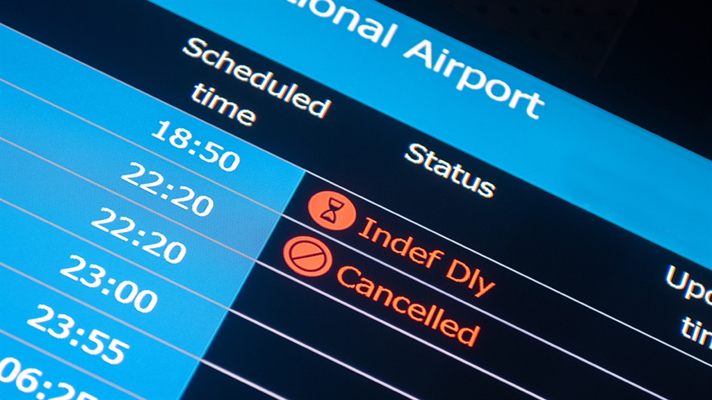 Flights cancelled to Johannesburg