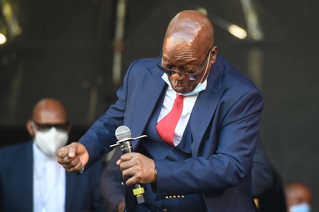 Former president Jacob Zuma pictured outside the Pietermaritzburg High Court.