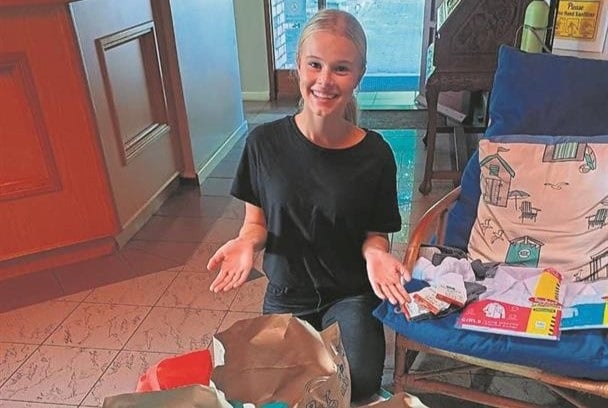 Melia Fourie was thrilled to help with raising donations for the less fortunate.