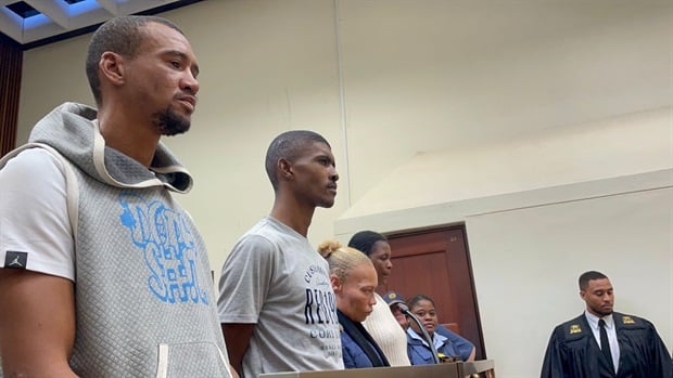 <p>The
accused in the Joshlin Smith disappearance case appear in the Vredenburg
Magistrate's Court.&nbsp; </p><p><em>(Photo
Chelsea Ogilvie/News24)</em></p>