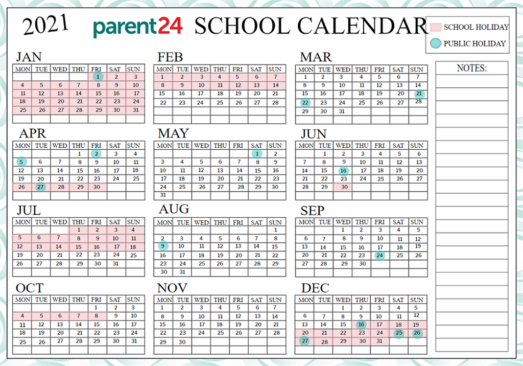 School holiday calendar July update