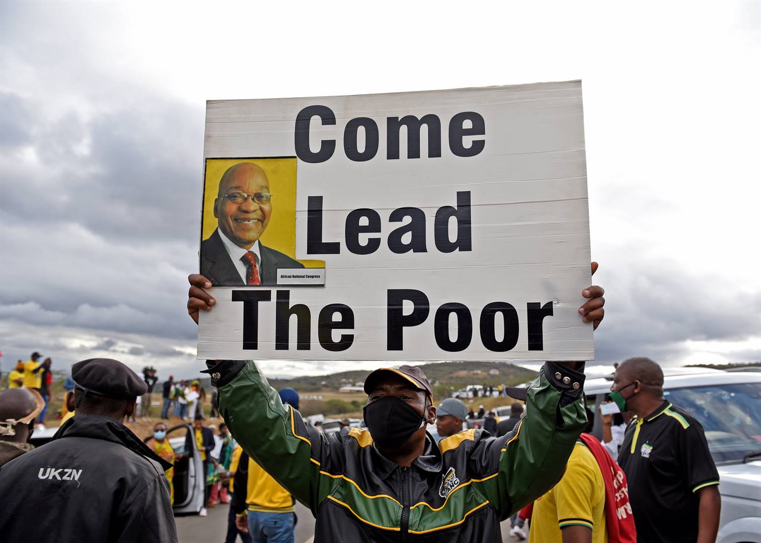 Zuma supporters clad in ANC regalia descended on Nkandla at the weekend Photo: Tebogo Letsie