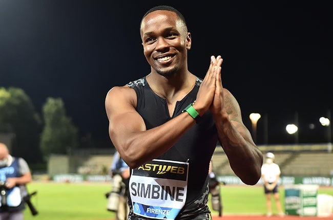 South African sprinter Akani Simbine celebrates (Andrea Staccioli/LightRocket via Getty Images)
