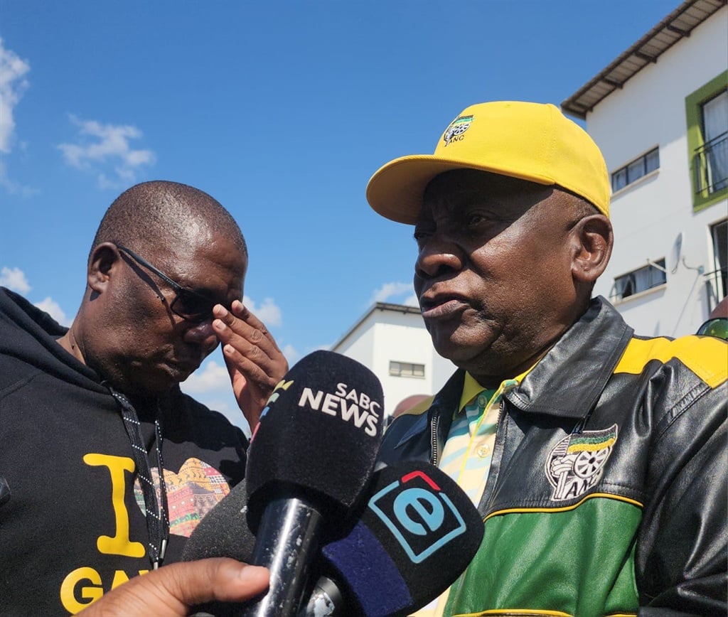 ANC president Cyril Ramaphosa addressed the media on the sidelines of his election campaign in Gauteng on Saturday. (Amanda Khoza/News24)