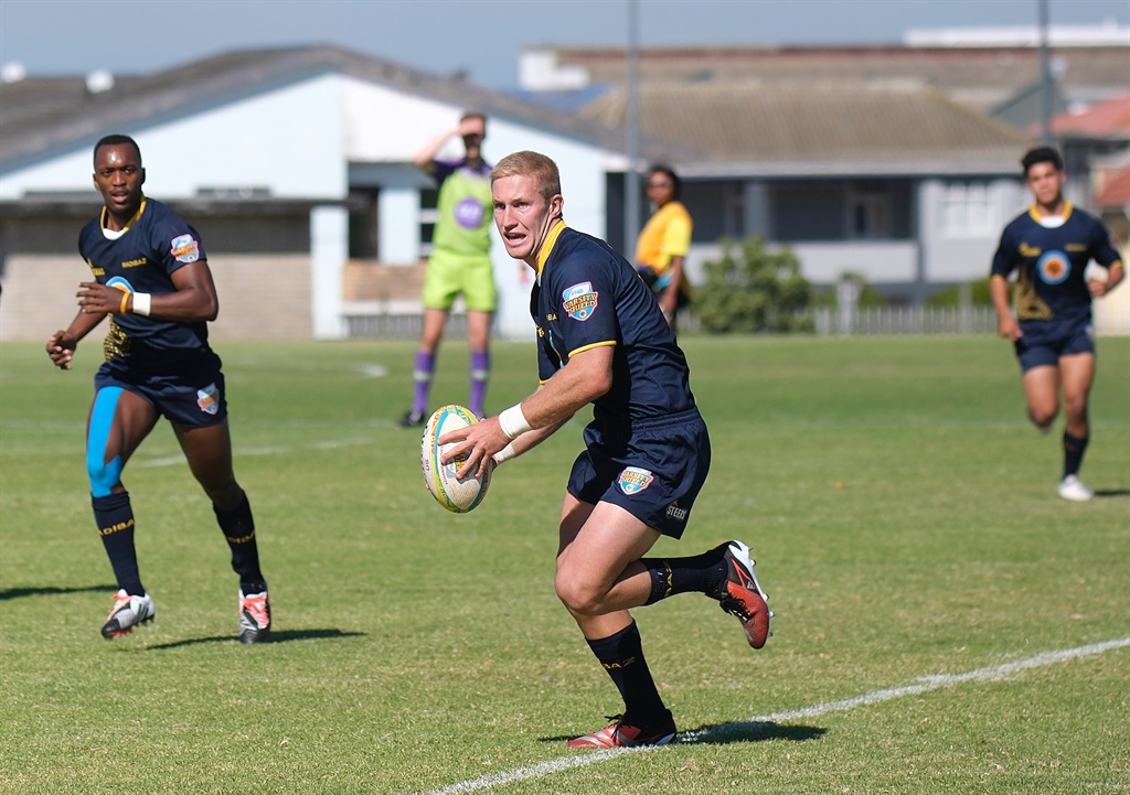 Troy Delport of NMU during the Varsity Shield rugby match between the Madibaz and UFH at the NMB Stadium B field, Friday 8 March 2024 /Photographer Michael Sheehan