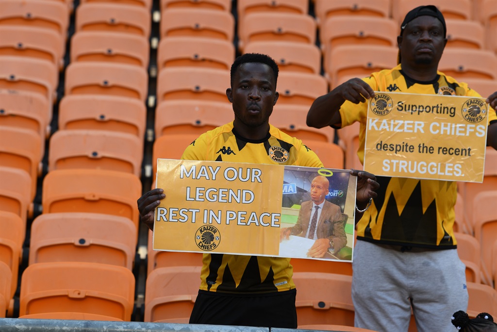 Kaizer Chiefs fans remember the late Siphiwe Mkhonza during the DStv Premiership match between Kaizer Chiefs and Golden Arrows at FNB Stadium on 5 March 2024 in Johannesburg, South Africa. 