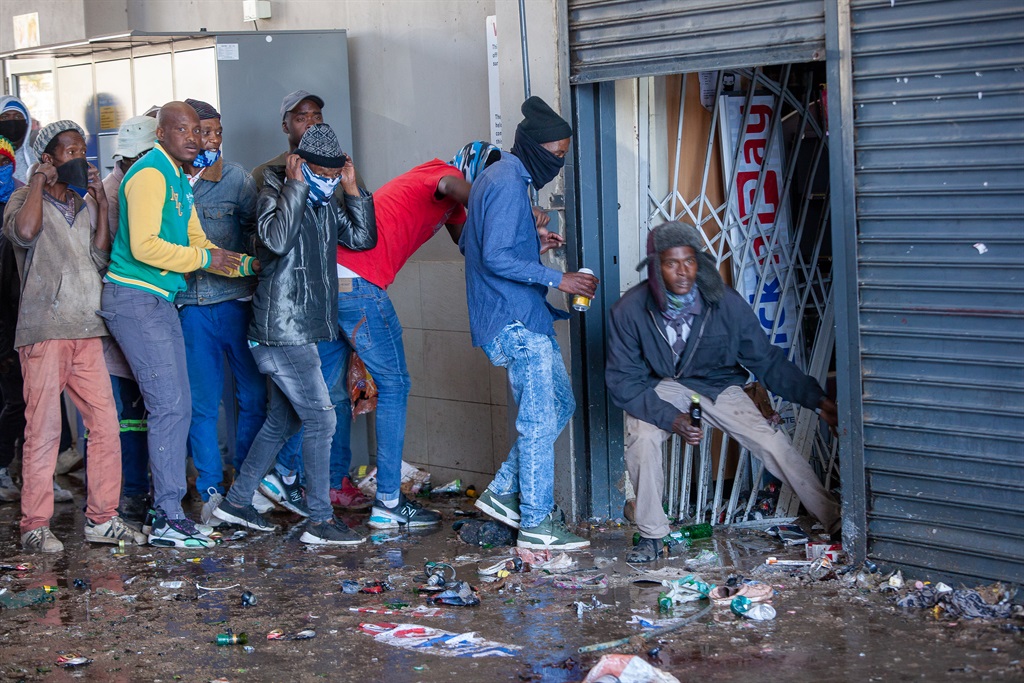 SOWETO, SOUTH AFRICA - JULY 12: Looting in Meadowl