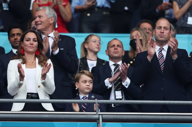 Prince George with his parents, the Duke and Duchess of Cambridge, at the Euro finals at Wembley Stadium on 11 July 2021. (PHOTO: Gallo Images/Getty Images)