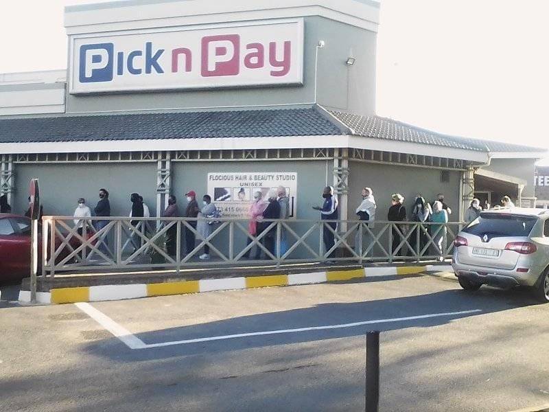 People queuing outside the Hibiscus Mall in Margate on the KZN South Coast.PHOTO: SUPPLIED