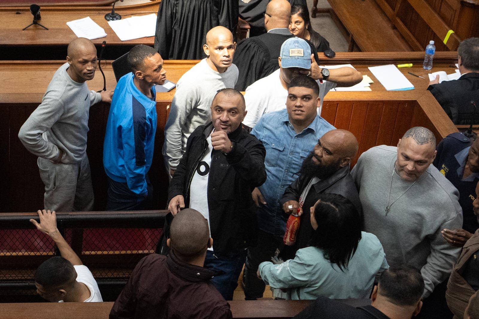 Nafiz Modack and his co-accused are seen in the Western Cape High Court. (Jaco Marais/Netwerk24)