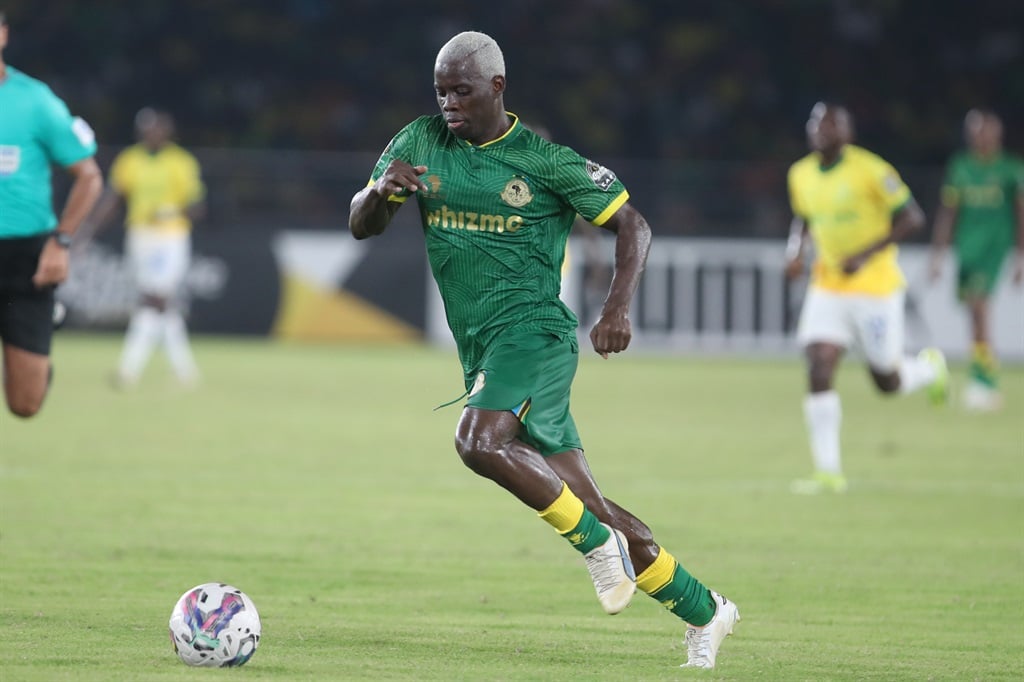 Stephane Aziz Ki of Young Africans  during the CAF Champions League 2023/24 quarterfinals first leg match between Young Africans and Mamelodi Sundowns at Benjamin Mkapa Stadium in Dar Es Salam, Tanzania on 30 March 2024 