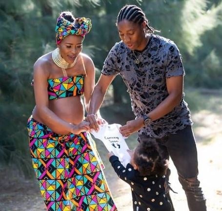 Caster announced on social media that she and her wife Violet Raseboya, who is also a multi-medalist runner, are expecting their second child.  Photo from Instagram