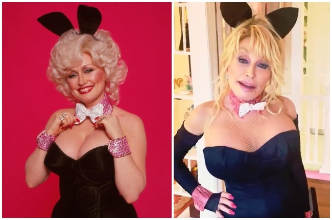 The country music icon  went all out to recreate her 1978 Playboy magazine cover look recently. (PHOTO: GALLO IMAGES / GETTY IMAGES / TWITTER / BEEM / MAGAZINEFEATURES.CO.ZA)