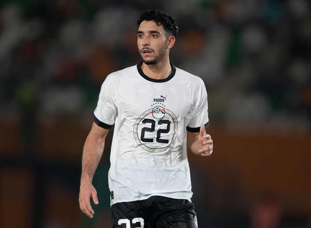 ABIDJAN, IVORY COAST - JANUARY 22:  OMAR KHALED MOHAMED MARMOUSH of Egypt during the TotalEnergies CAF Africa Cup of Nations group stage match between Cape Verde and Egypt at Stade Felix Houphouet Boigny on January 22, 2024 in Abidjan, Ivory Coast. (Photo by Visionhaus/Getty Images)