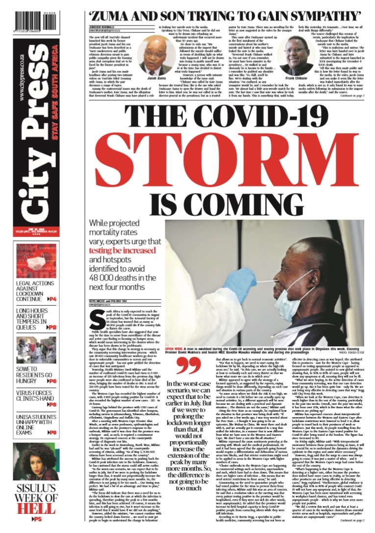 What S In City Press Zuma Son Trying To Gain Sympathy The Covid 19 Storm Is Coming City Press