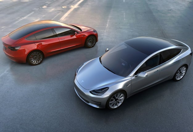 <b> COMING TO SA: </b> Tesla unveiled a new, cheaper model of its electric car aimed at the mass market in late March 2016. The new Model 3 will only be available in late 2017 and is confirmed for South Africa. <i> Image: AFP / Tesla </i> 
