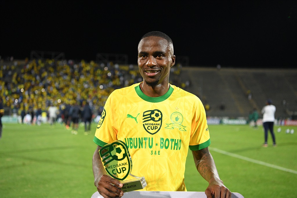PRETORIA, SOUTH AFRICA - MARCH 17:  Thembinkosi Lorch of Mamelodi Sundowns during the Nedbank Cup, Last 16 match between Mamelodi Sundowns and Maritzburg United at Lucas Masterpieces Moripe Stadium in Pretoria on March 17, 2024 in Pretoria, South Africa. (Photo by Lefty Shivambu/Gallo Images)