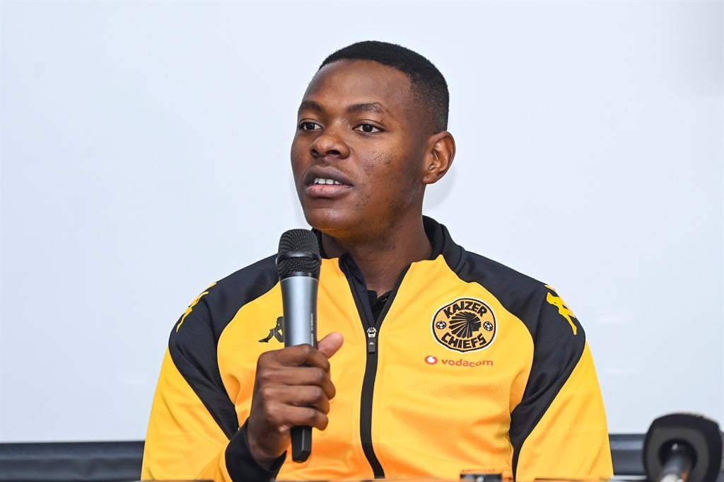Zitha Kwinika during the Kaizer Chiefs media briefing at Moses Mabhida Stadium on September 26, 2023 in Durban, South Africa. 