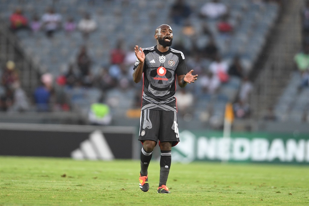 JOHANNESBURG, SOUTH AFRICA - MARCH 16: Makhehlene Makhaula of Orlando Pirates   during the Nedbank Cup, Last 16match between Orlando Pirates and Hungry Lions at Orlando Stadium on March 16, 2024 in Johannesburg, South Africa. (Photo by Lefty Shivambu/Gallo Images)