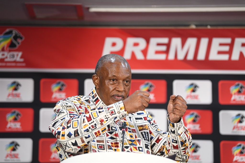 JOHANNESBURG, SOUTH AFRICA - JULY 29: PSL Chairman Dr Irvin Khoza during the Premier Soccer League chairman press conference at PSL Headquarters on July 29, 2022 in Johannesburg, South Africa. (Photo by Lefty Shivambu/Gallo Images)