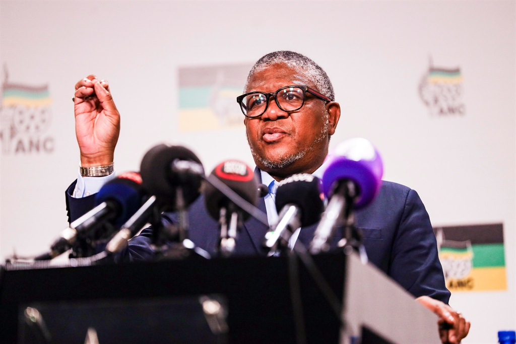 ANC secretary-general Fikile Mbalula at the party's media briefing. Photo by Gallo Images