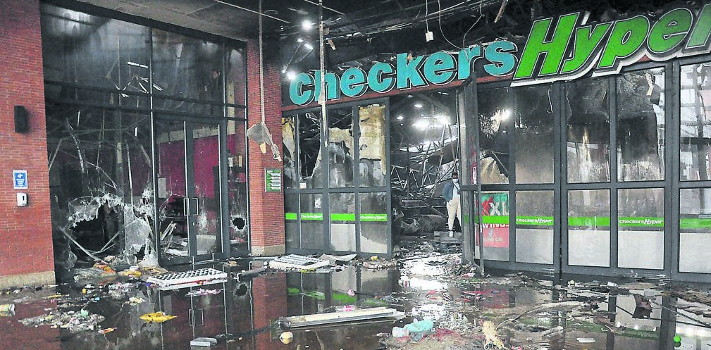 The aftermath of the looting that took place at Brookside Mall in Pietermaritzburg.
