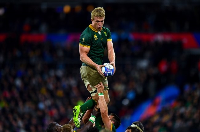 Springbok loose forward Pieter Steph du Toit during the World Cup final against New Zealand in Paris in October. (Franco Arland/Getty Images)