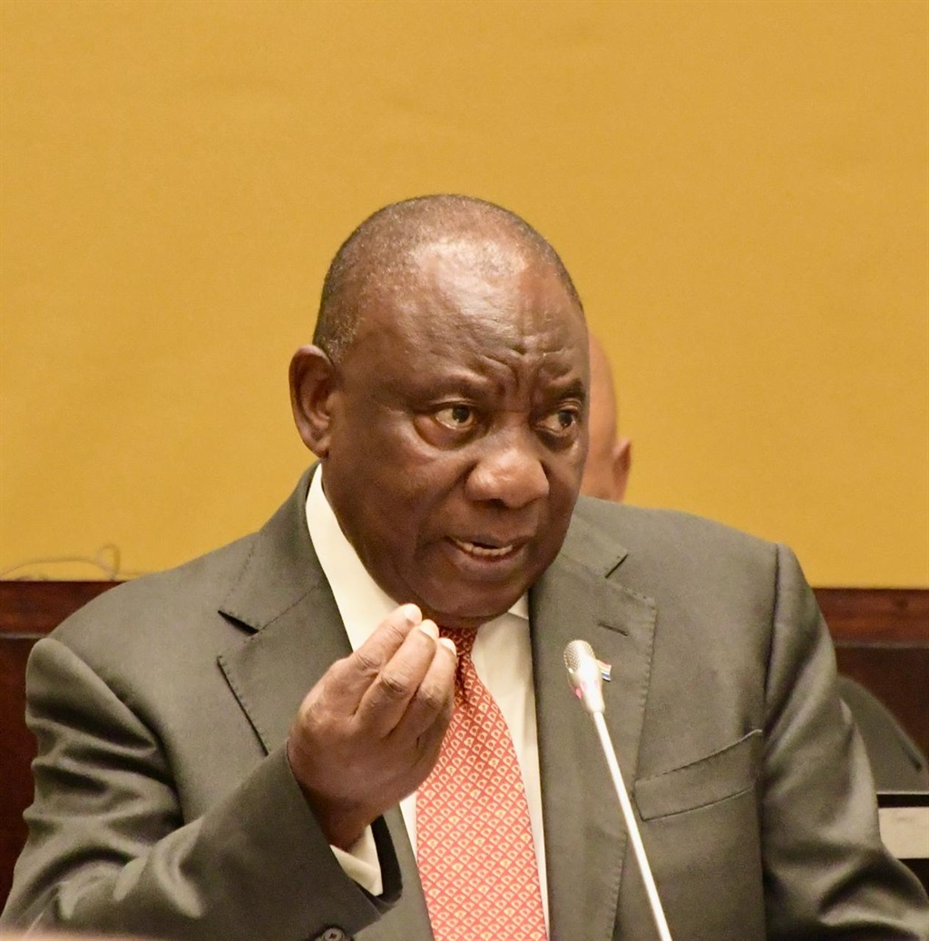President Cyril Ramaphosa reponding to questions for oral reply in the National Assembly in Cape Town. 