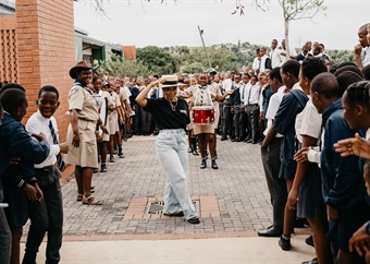 Nomzamo Mbatha gets in her feels over R75 million refurbishment of Dr JL Dube High School
