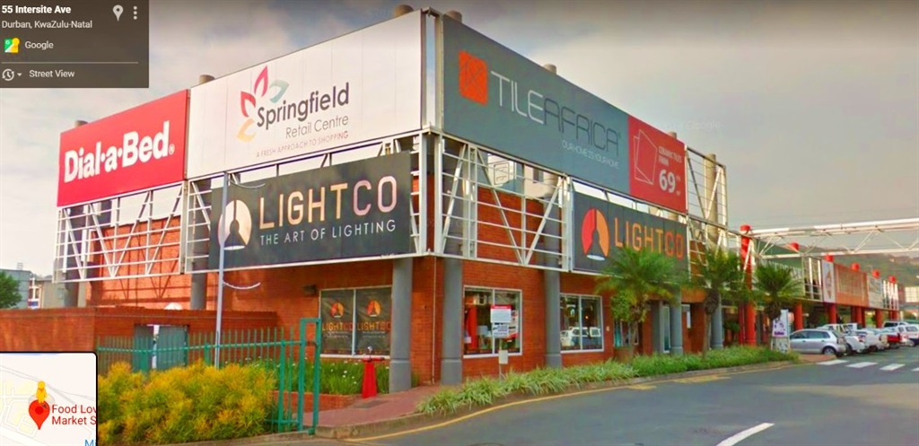 Looters set a third of Emira's Springfield Retail Centre on fire during the July unrest.
Photo: Google Maps