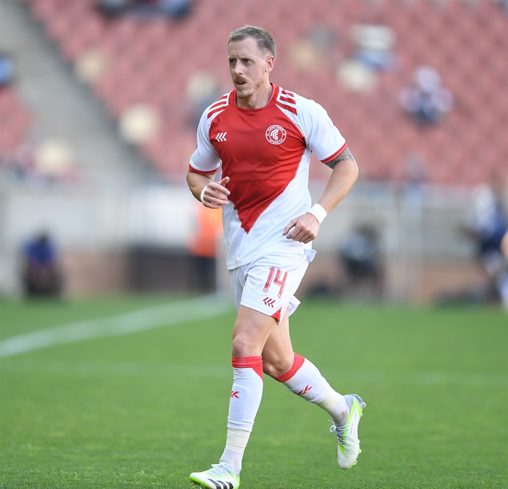 Michael Morton during the DStv Premiership match between Polokwane City and Cape Town Spurs at the Peter Mokaba Stadium on 19 August 2023 in Polokwane, South Africa. 