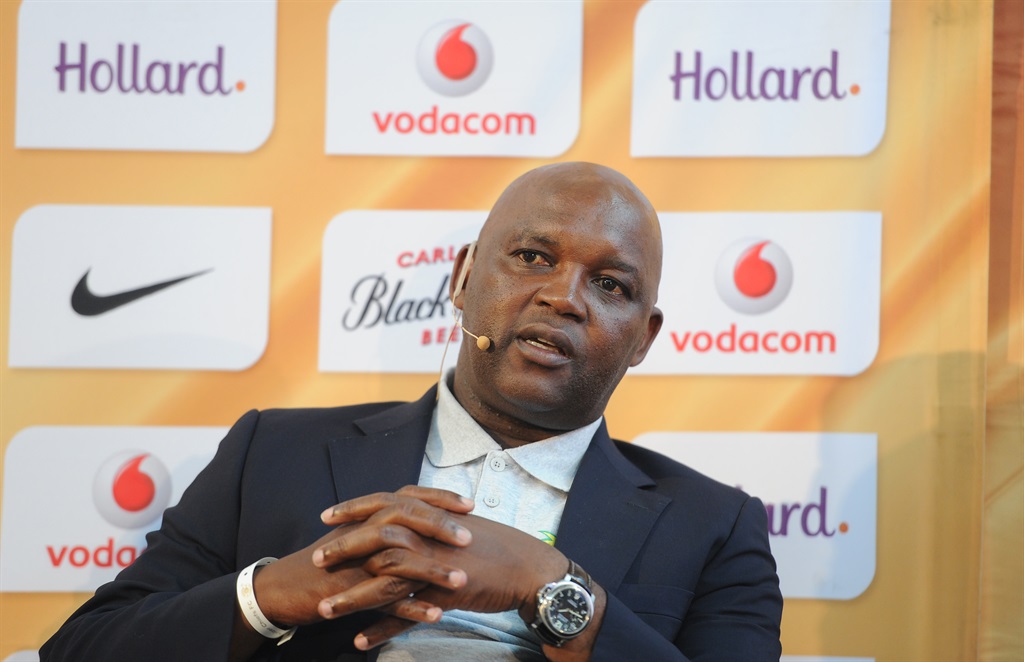 JOHANNESBURG, SOUTH AFRICA - MARCH 30: Pitso Mosimane during the Kaizer Chiefs press conference at Hollard Offices, Parktown on March 30, 2017 in Johannesburg, South Africa. (Photo by Gallo Images)