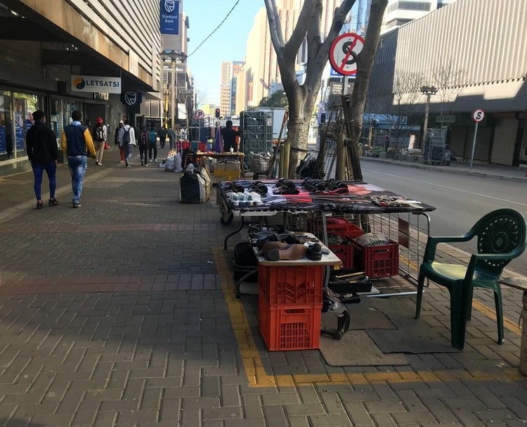 Informal traders in the City of Johannesburg are complaining about the confiscation of their goods by the metro police. They want NEDLAC to include them in government’s economic recovery plan. (Photo: Masego Mafata, GroundUp)