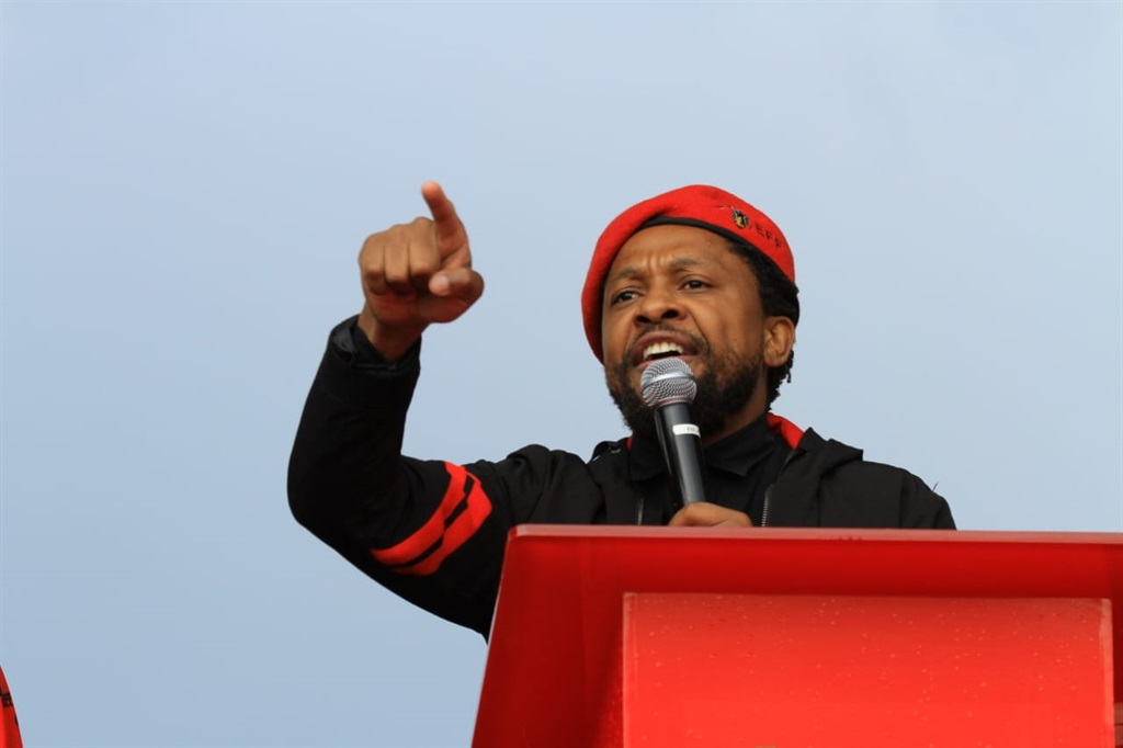 Dr Mbuiseni Ndlozi told EFF supporters to go home and tell their parents and grandparents that Nelson Mandela is no more and they should stop voting for the Anc. Photo by Tumelo Mofokeng