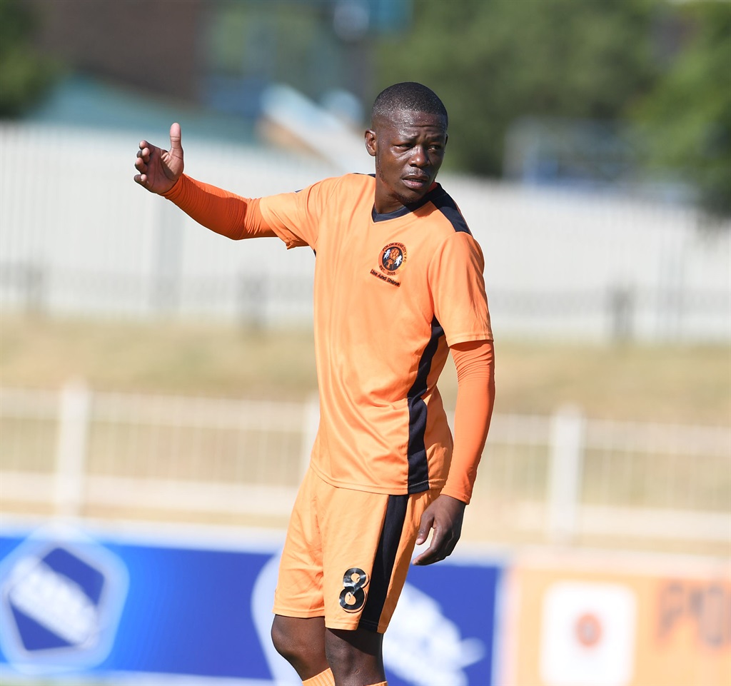 POLOKWANE, SOUTH AFRICA - MARCH 10: Ndumiso Mabena of Polokwane City during the DStv Premiership match between Polokwane City and Golden Arrows at Old Peter Mokaba Stadium on March 10, 2024 in Polokwane, South Africa. (Photo by Philip Maeta/Gallo Images)
