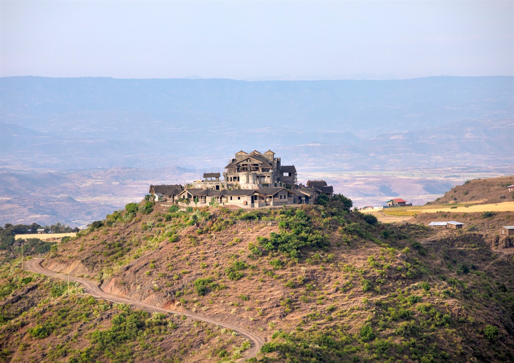 A hotel being built on the top of a hill in the Amhara region of Ethiopia, seen in October 2018. (Photo by Eric Lafforgue/Art in All of Us/Corbis via Getty Images)