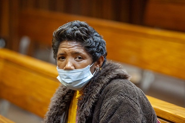 The mother of Nateniël Julies, Bridget Harris at a previous court appearance. 