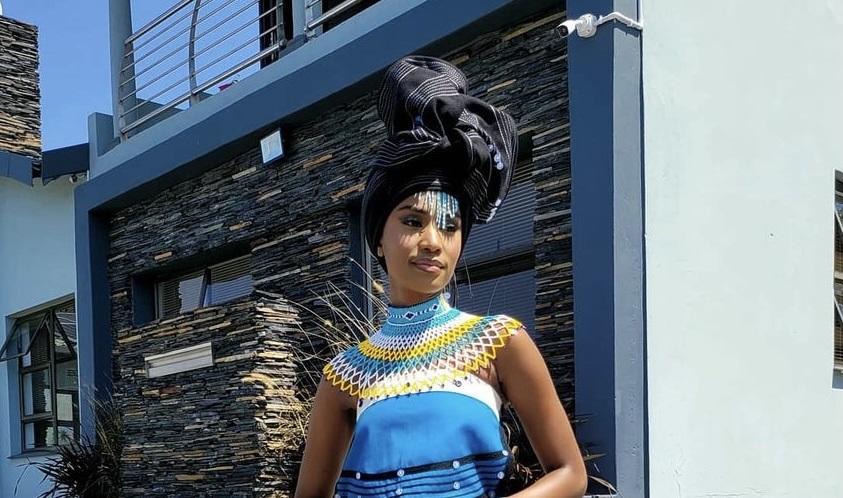 Miss Universe 2019, Zozibini Tunzi in her traditional isiXhosa attire. 