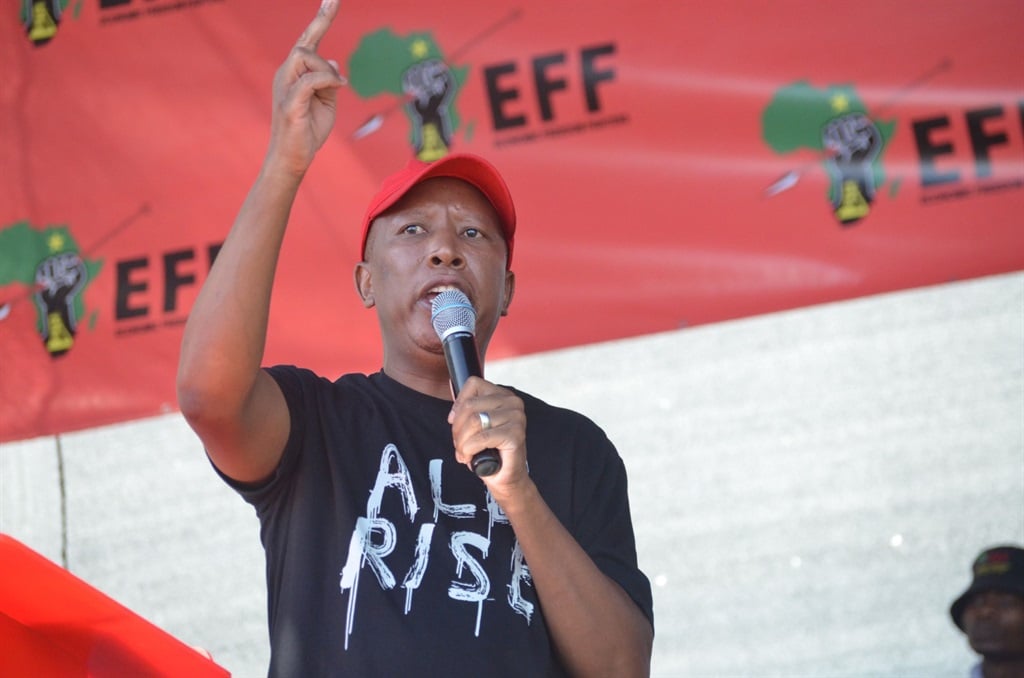 EFF leader Julius Malema, who wants all station commanders in the Western Cape to be removed. Photo by Lulekwa Mbadamane