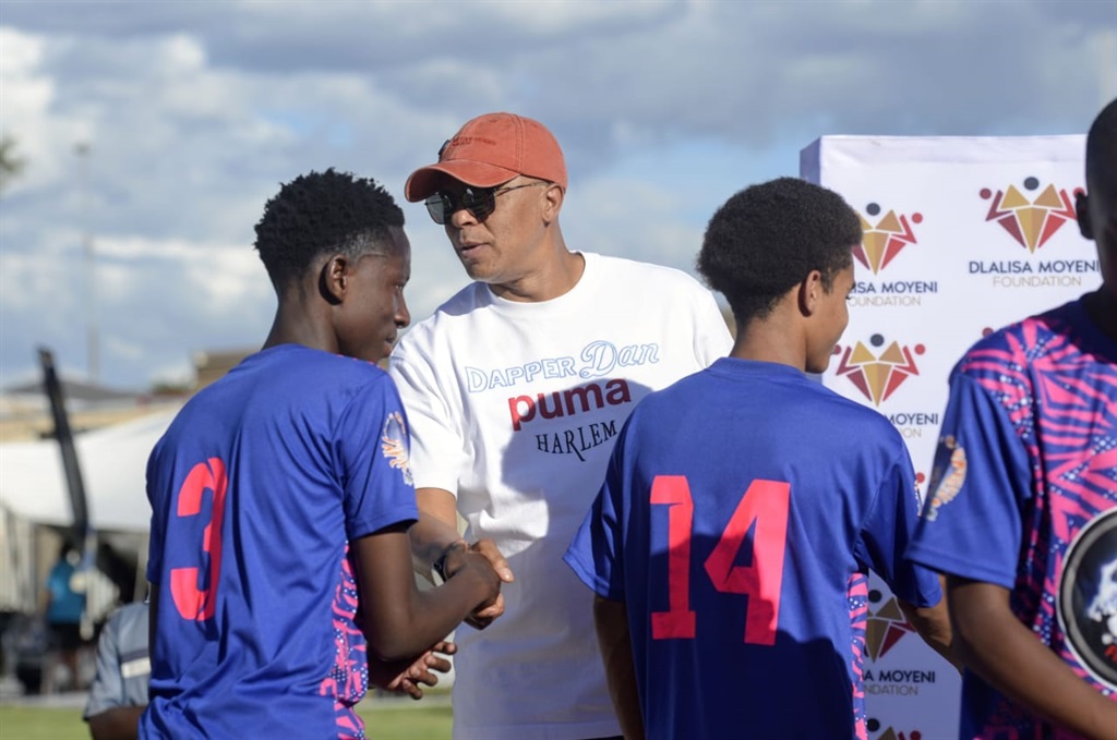 Football legend Doctor Khumalo motivating young pl