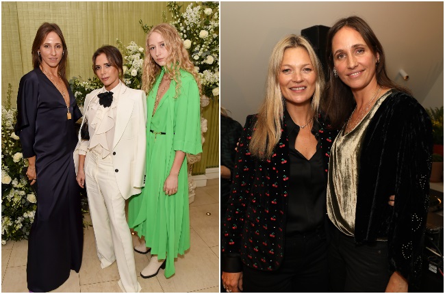 Rosemary Ferguson at the British Vogue and Tiffany & Co. Fashion and Film Party with her eldest daughter Elfie and Victoria Beckham and. Right: She's also besties with Kate Moss. (PHOTO: GALLO IMAGES / GETTY IMAGES)