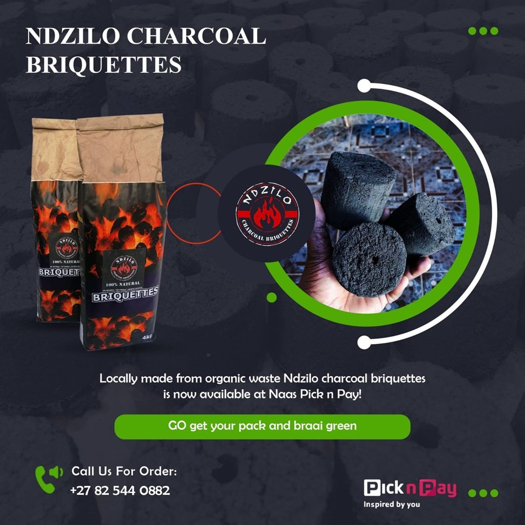 Ndzilo charcoal briquettes with Pick n Pay