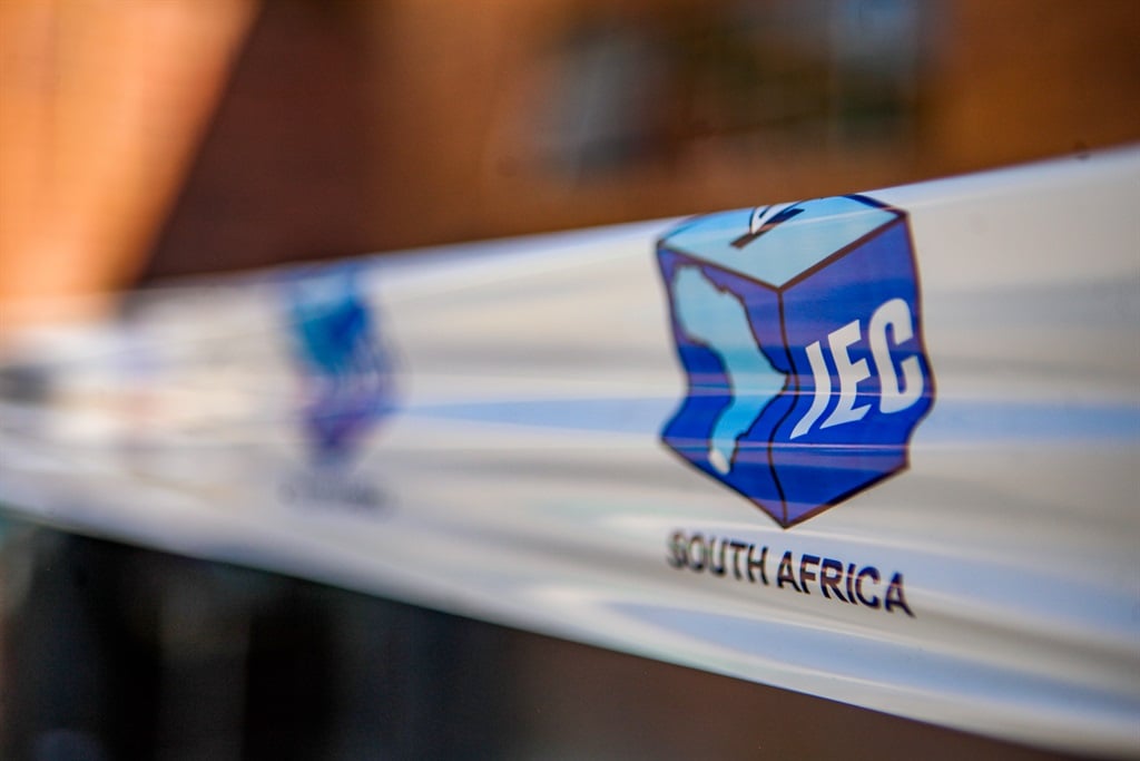 IEC barrier tape at a voting station. 